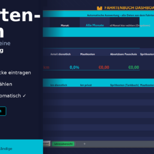 Fahrtenbuch Excel | GoBD-konform | km-Pauschale automatisch | Selbständige | Sofortdownload